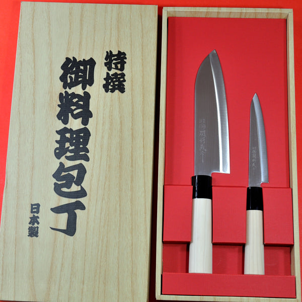 Japanese Seki Magoroku Kitchen Chef's Knife set Santoku Peti Made in JAPAN