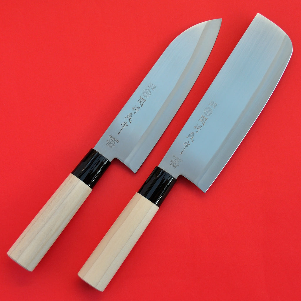 Couteau de cuisine Santoku + Nakiri Acier inoxydable 165mm Japon japonais 