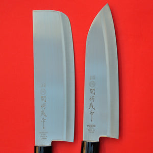 Close-up blade Santoku + Nakiri 2 knives set stainless steel 165mm Japan blades
