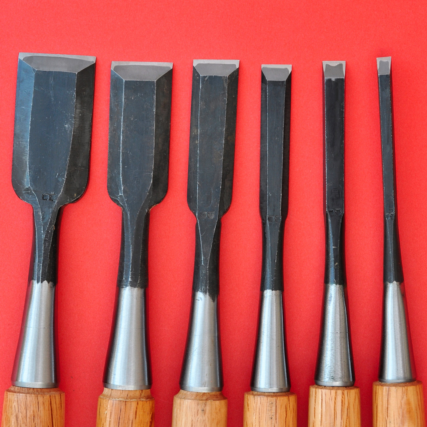 Set 9 japanese Tōgyū Chisel wood oire nomi 6 9 15 36mm Made in