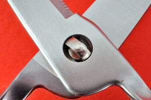 Close-up back side TORIBE kitchen scissors stainless KS-203 japan Japanese
