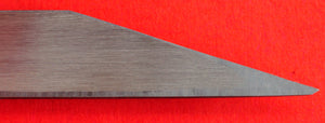 Gros plan vue arrière de dos Couteau lame Kiridashi Kogatana 12mm sculpture tracer aogami Japon Japonais outil menuisier ébéniste