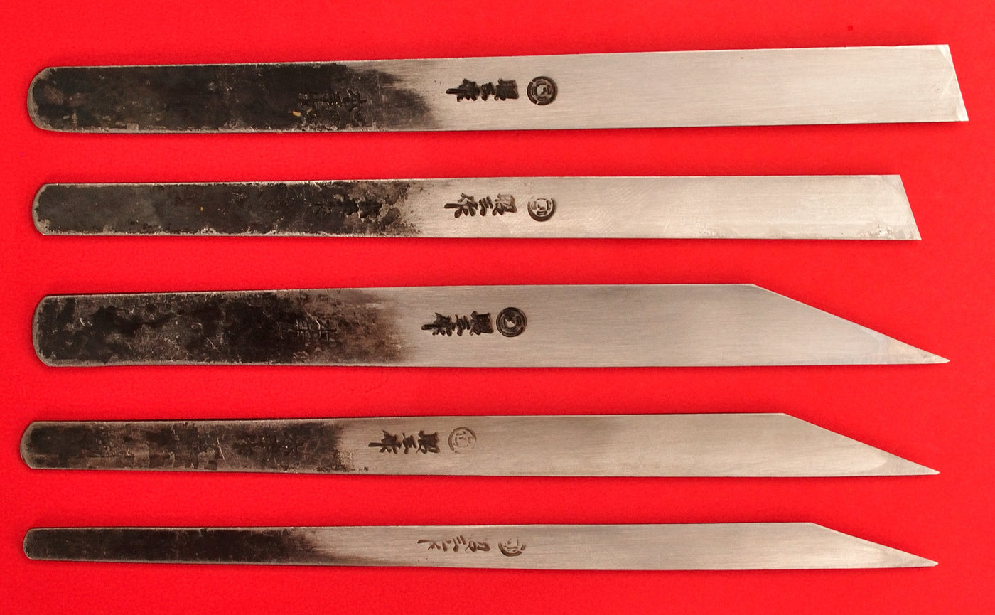 Set of 5 hand-forged Kiridashi carving marking chisel Made in Japan ...