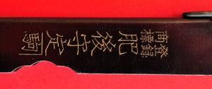 Gros plan manche NAGAO HIGONOKAMI couteau de poche pliant japonais 100mm Japon