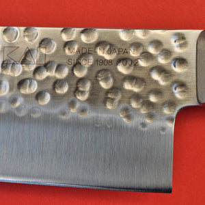 Knife KAI hammered Stainless steel IMAYO back close-up