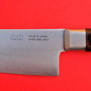 Vista lateral Primer plano hoja Kai Seki magoroku cuchillo del Chef de cocina AOFUJI Japón Japonés