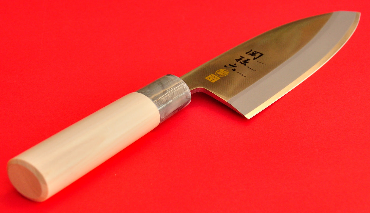 Cuchillo japonés Deba Cuchillo de cabeza de pescado, cuchillo de salmón,  cuchillo de cocina para sashimi sushi (longitud de la hoja: 8.3 in)