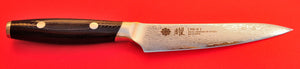Vista lateral YAXELL YO-U 69 camadas de Damasco Petit faca de 120mm Japão Japonês