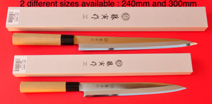 Les 2 couteaux Tojiro  Fuji Yanagiba couteau Japon Japonais