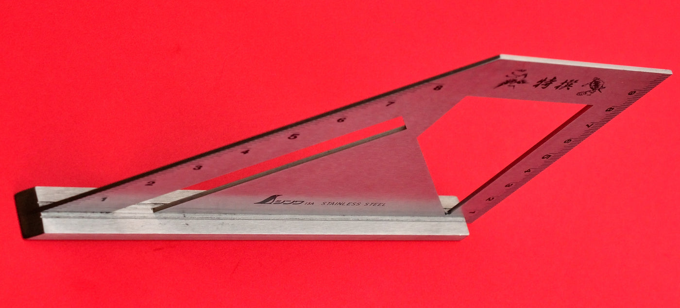 SHINWA Square Layout Miter ruler 45 + 90 Degrees 62081 stainless Japan ...