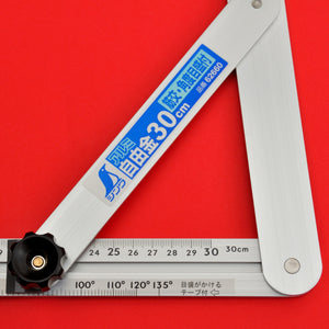 Close-up SHINWA sliding adjustable precision angle bevel 60cm 17.7" 62662 aluminum Japan Japanese tool
