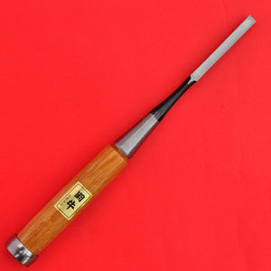Vista trasera 6mm Japonés Tōgyū cincel de madera oire nomi Japón herramienta carpintería