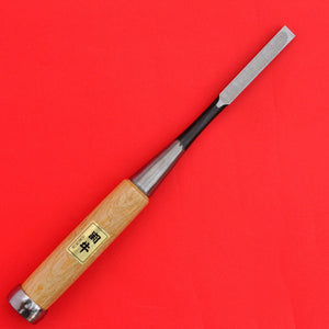 Vista traseira 9mm Japonês Tōgyū oire nomi Formão punho madeira Japão ferramenta carpintaria