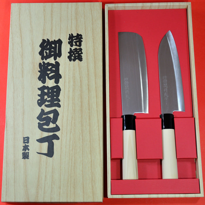 Cuchillos Santoku + Nakiri YAXELL 165mm