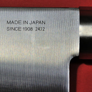 Gros plan lame Kai Seki couteau de cuisine WAKATAKE Japon japonais